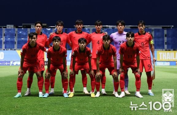 AFC U-17 아시안컵 당시 U-17 대표팀의 모습.
