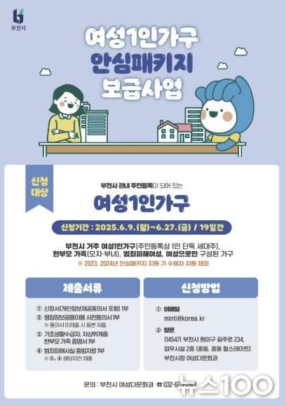 여성 1인가구 안심패키지 보급 홍보 포스터