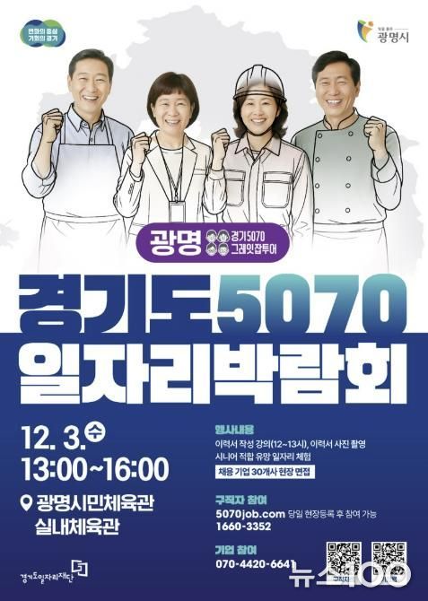 경기도 5070 일자리박람회 홍보 안내문