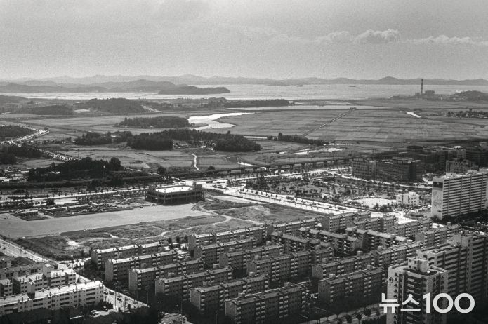 1992년 노적봉 정상에서 바라본 안산 고잔뜰의 옛 모습