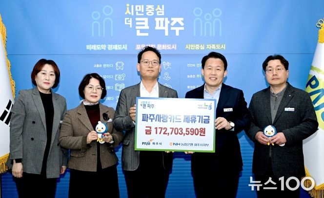 파주시, 엔에이치(NH)농협 파주시지부로부터 제휴카드 적립기금 전달받아