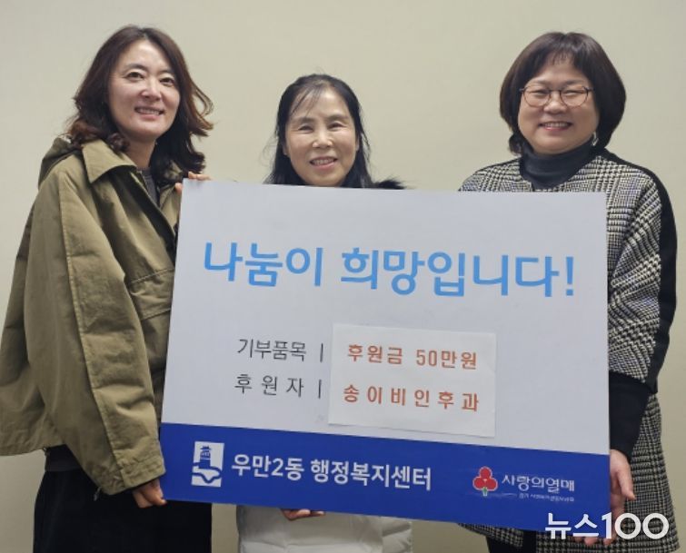 수원시 팔달구 우만2동, 송이비인후과의 정기적 후원금으로 이웃사랑 실천