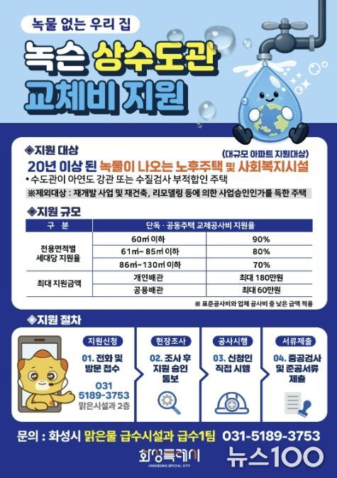 녹물 없는 우리집 수도관 개량지원 사업 홍보 포스터