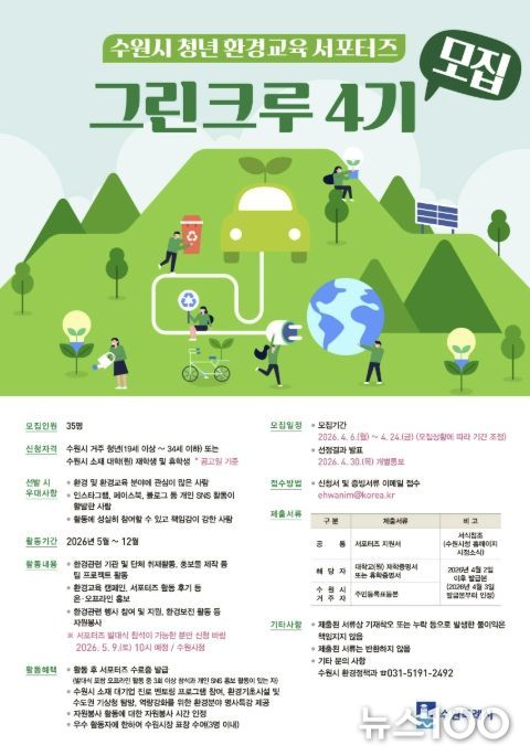 수원시 청년 환경교육 서포터즈 ‘그린크루 4기’ 홍보물
